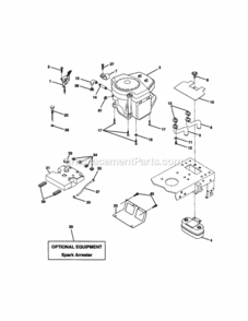 Page E Diagram and Parts List for  Craftsman Lawn Tractor