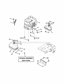 Page E Diagram and Parts List for  Craftsman Lawn Tractor