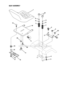 Page F Diagram and Parts List for  Craftsman Lawn Tractor
