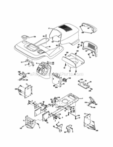 Page B Diagram and Parts List for  Craftsman Lawn Tractor
