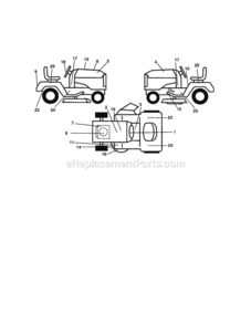 Page J Diagram and Parts List for  Craftsman Lawn Tractor