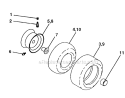 Wheels And Tires Diagram and Parts List for  Craftsman Lawn Tractor