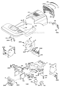 Chassis_And_Enclosures Diagram and Parts List for  Craftsman Lawn Tractor