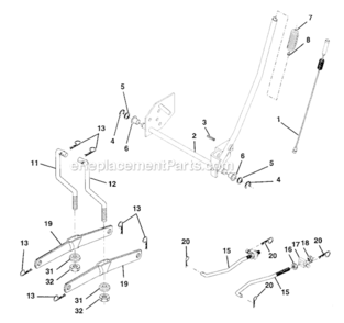 Lift_Assembly Diagram and Parts List for  Craftsman Lawn Tractor