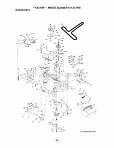 Page J Diagram and Parts List for  Craftsman Lawn Tractor