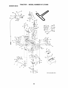 Page J Diagram and Parts List for  Craftsman Lawn Tractor