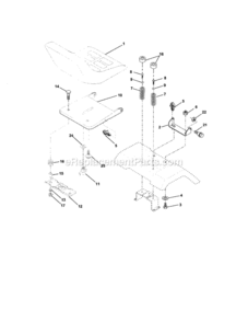 Page F Diagram and Parts List for  Craftsman Lawn Tractor