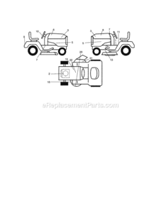 Page H Diagram and Parts List for  Craftsman Lawn Tractor