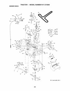 Page J Diagram and Parts List for  Craftsman Lawn Tractor