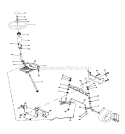 Steering Assembly Diagram and Parts List for  Craftsman Lawn Tractor
