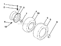 Wheels And Tires Diagram and Parts List for  Craftsman Lawn Tractor