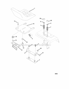 Page F Diagram and Parts List for  Craftsman Lawn Tractor