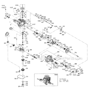 Hydro_Gear_Transaxle Diagram and Parts List for  Craftsman Lawn Mower