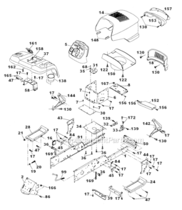 Chassis_And_Enclosures Diagram and Parts List for  Craftsman Lawn Mower