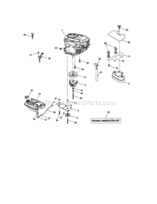 Page E Diagram and Parts List for  Craftsman Lawn Tractor