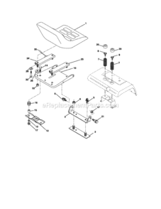 Page F Diagram and Parts List for  Craftsman Lawn Tractor