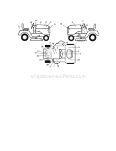 Page G Diagram and Parts List for  Craftsman Lawn Tractor