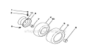 Wheels And Tires Diagram and Parts List for  Craftsman Lawn Tractor
