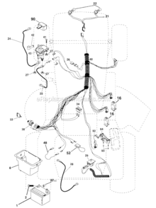 Electrical Diagram and Parts List for  Craftsman Lawn Tractor