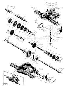 Transaxle Diagram and Parts List for  Craftsman Lawn Tractor