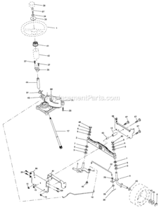 Steering_Assembly Diagram and Parts List for  Craftsman Lawn Tractor
