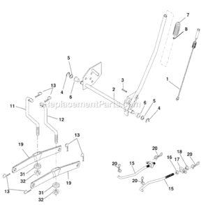 Lift_Assembly Diagram and Parts List for  Craftsman Lawn Tractor