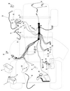 Electrical Diagram and Parts List for  Craftsman Lawn Tractor