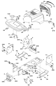 Chassis_And_Enclosures Diagram and Parts List for  Craftsman Lawn Tractor