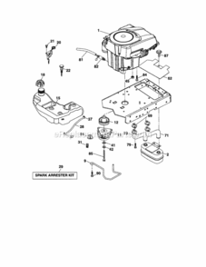 Page E Diagram and Parts List for  Craftsman Lawn Tractor