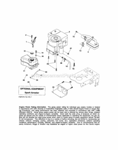 Page D Diagram and Parts List for  Craftsman Lawn Tractor