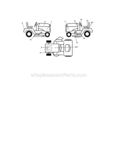 Page H Diagram and Parts List for  Craftsman Lawn Tractor