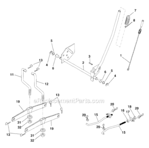 Lift Diagram and Parts List for  Craftsman Lawn Tractor