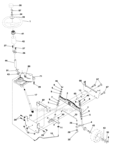 Steering Diagram and Parts List for  Craftsman Lawn Tractor