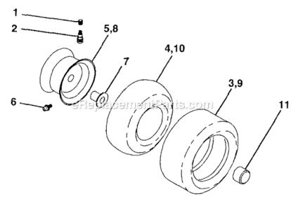 Wheels_And_Tires Diagram and Parts List for  Craftsman Lawn Tractor