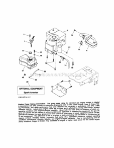 Page D Diagram and Parts List for  Craftsman Lawn Tractor