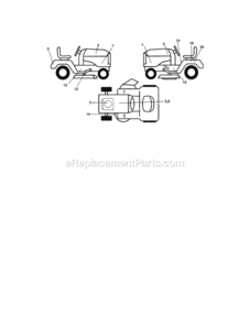 Page H Diagram and Parts List for  Craftsman Lawn Tractor