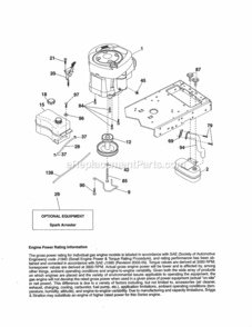 Page D Diagram and Parts List for  Craftsman Lawn Tractor
