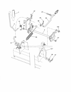 Page H Diagram and Parts List for  Craftsman Lawn Tractor