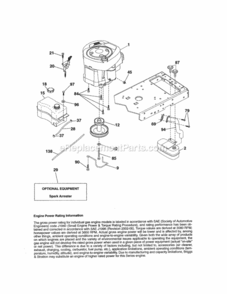 Engine Diagram and Parts List for  Craftsman Lawn Tractor