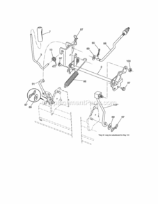 Lift Diagram and Parts List for  Craftsman Lawn Tractor
