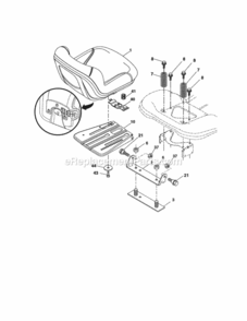 Page F Diagram and Parts List for  Craftsman Lawn Tractor