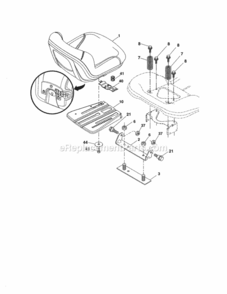 Page F Diagram and Parts List for  Craftsman Lawn Tractor