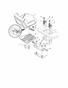 Page F Diagram and Parts List for  Craftsman Lawn Tractor