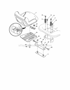 Page F Diagram and Parts List for  Craftsman Lawn Tractor