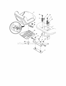 Page F Diagram and Parts List for  Craftsman Lawn Tractor