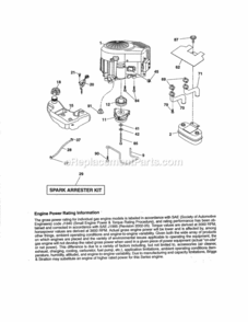 Page D Diagram and Parts List for  Craftsman Lawn Tractor