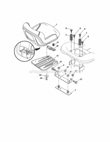 Page H Diagram and Parts List for  Craftsman Lawn Tractor