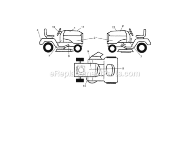 Page H Diagram and Parts List for  Craftsman Lawn Tractor