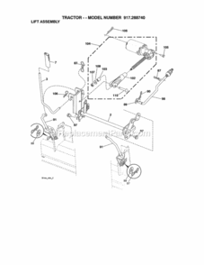 Page J Diagram and Parts List for  Craftsman Lawn Tractor