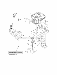 Page D Diagram and Parts List for  Craftsman Lawn Tractor